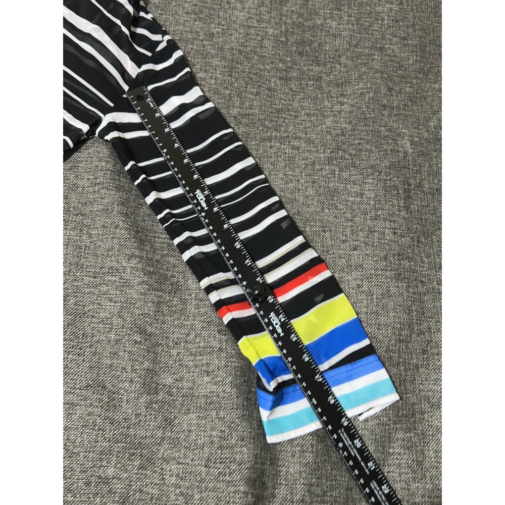 a.n.a Women's PL Blouse Multi-Color Striped Sheer Henley V-Neck Long Sleeve - Picture 3 of 7